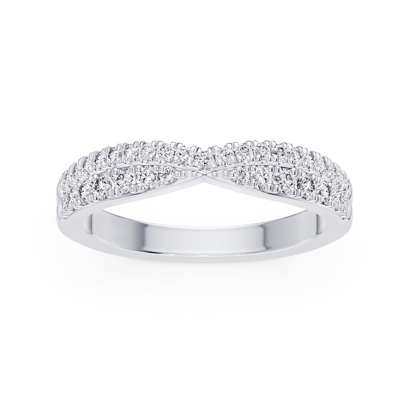 Main Image 1 of Platinum 0.33ct Diamond Wishbone Wedding Band