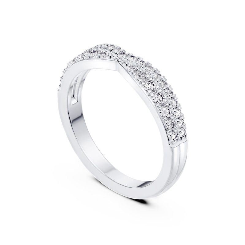 Main Image 2 of Platinum 0.33ct Diamond Wishbone Wedding Band