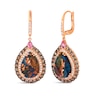 Thumbnail Image 1 of Le Vian 18ct Rose Gold Aquadite Bubble Gum Pink Sapphire & Diamond Pear Drop Earrings