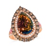 Thumbnail Image 1 of Le Vian 18ct Rose Gold Aquadite Bubble Gum Pink Sapphire & Diamond Pear Shaped Ring