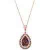 Thumbnail Image 1 of Le Vian 18ct Rose Gold Aquadite Bubble Gum Pink Sapphire & Diamond Pear Shaped Pendant