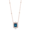 Thumbnail Image 1 of Le Vian 18ct Rose Gold Deep Sea Blue Topaz & Diamond Halo Necklace